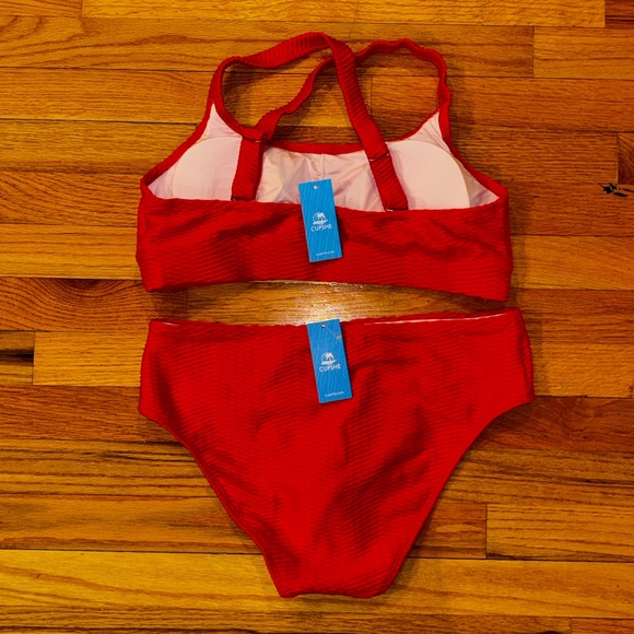 Red Textured Bikini Set - Picture 7 of 7